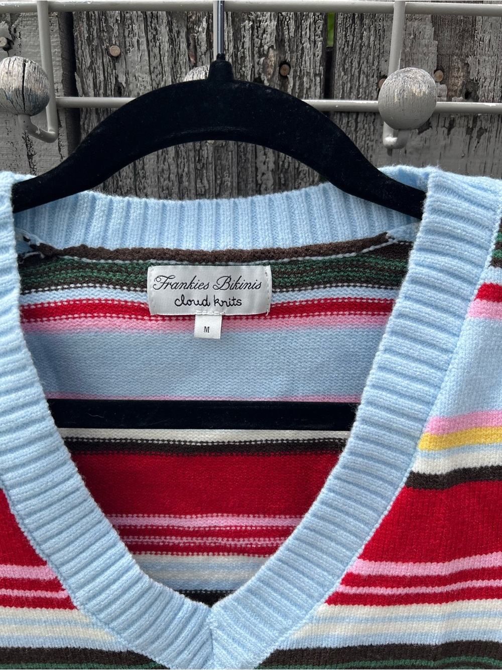Frankie's Bikinis Kit V Neck Knit Sweater In Ocean Avenue - Picture 5 of 11